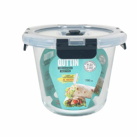 Lancheira Hermética Quttin Válvula de vácuo 700 ml 14 x 14 x 11 cm (6 Unidades) - EcoNest