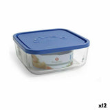 Lancheira Borgonovo Quadrado Azul 1,8 L 18,5 x 18,5 x 7,4 cm (12 Unidades) - EcoNest