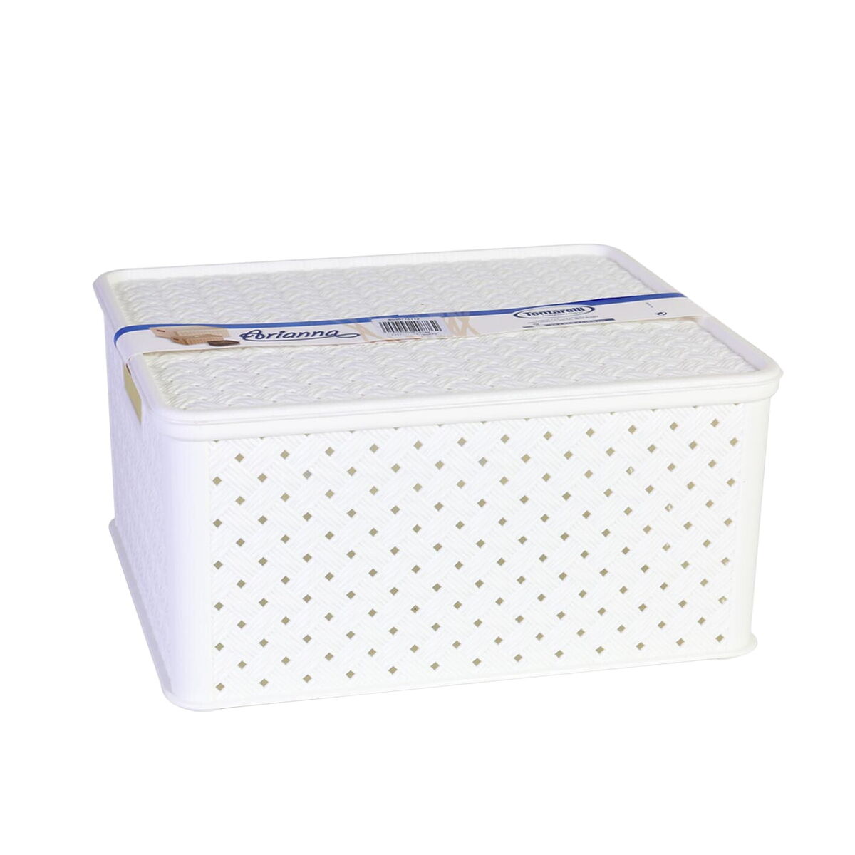 Caixa de Armazenagem com Tampa Tontarelli Arianna 33 x 29 x 16 cm (4 Unidades) Branco 13 L - EcoNest