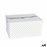 Caixa de Armazenagem com Tampa Tontarelli Arianna 33 x 29 x 16 cm (4 Unidades) Branco 13 L - EcoNest