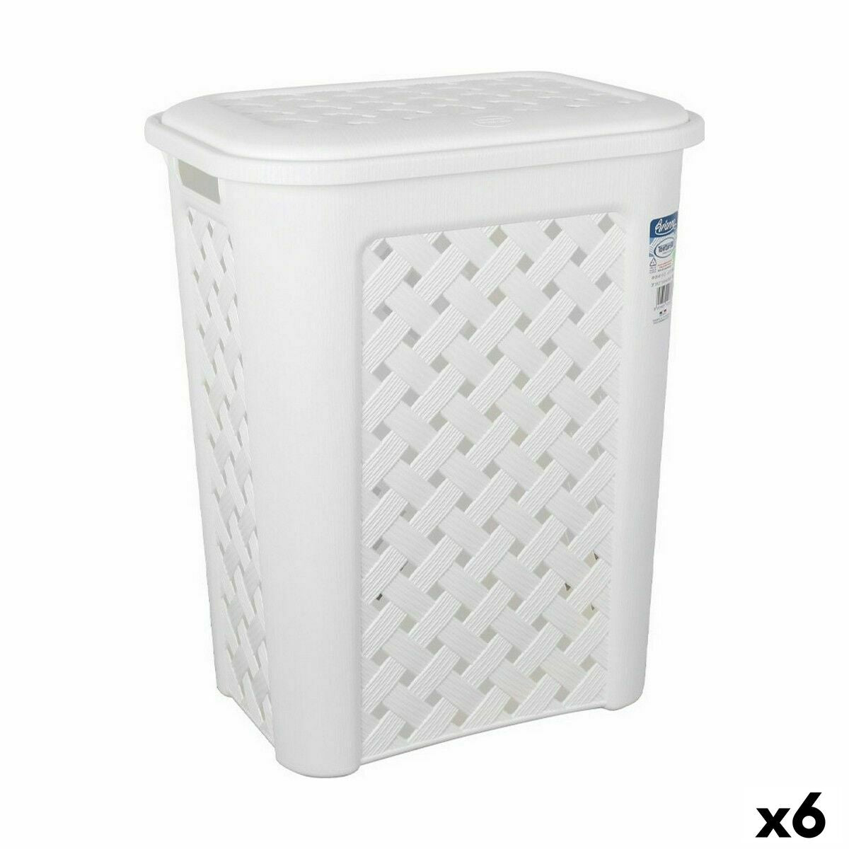 Cesto da Roupa Tontarelli Arianna Com tampa Branco 37,5 x 27,5 x 47 cm (6 Unidades) - EcoNest