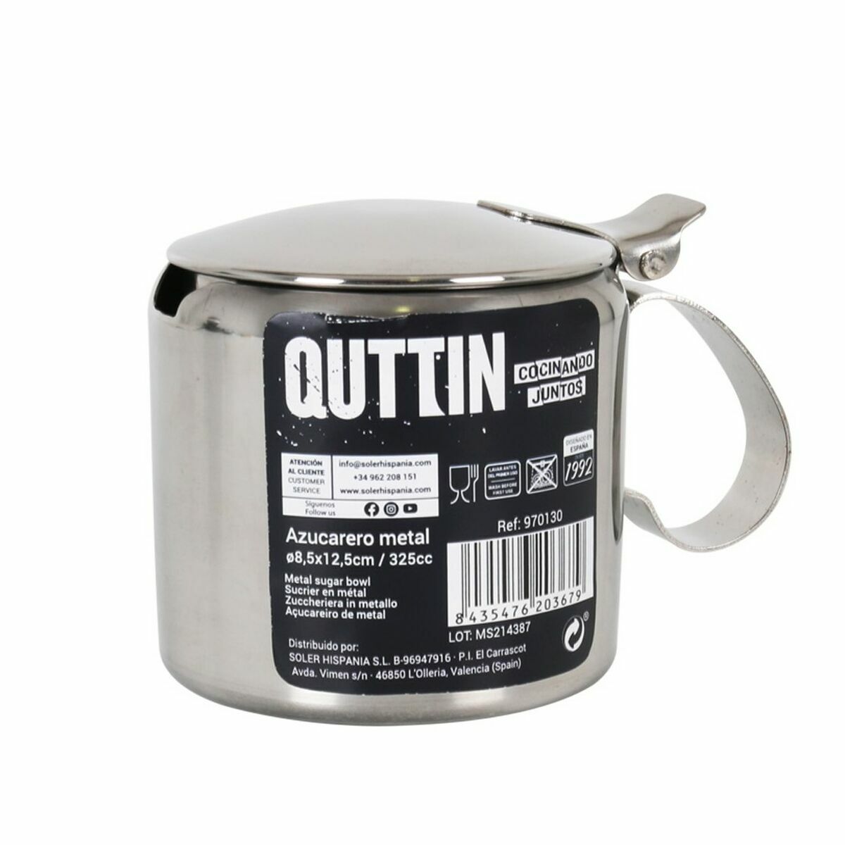 Açucareiro Quttin Quttin 325 ml 8,5 x 12,5 cm Metal 11 x 7,7 x 8 cm (12 Unidades) - EcoNest