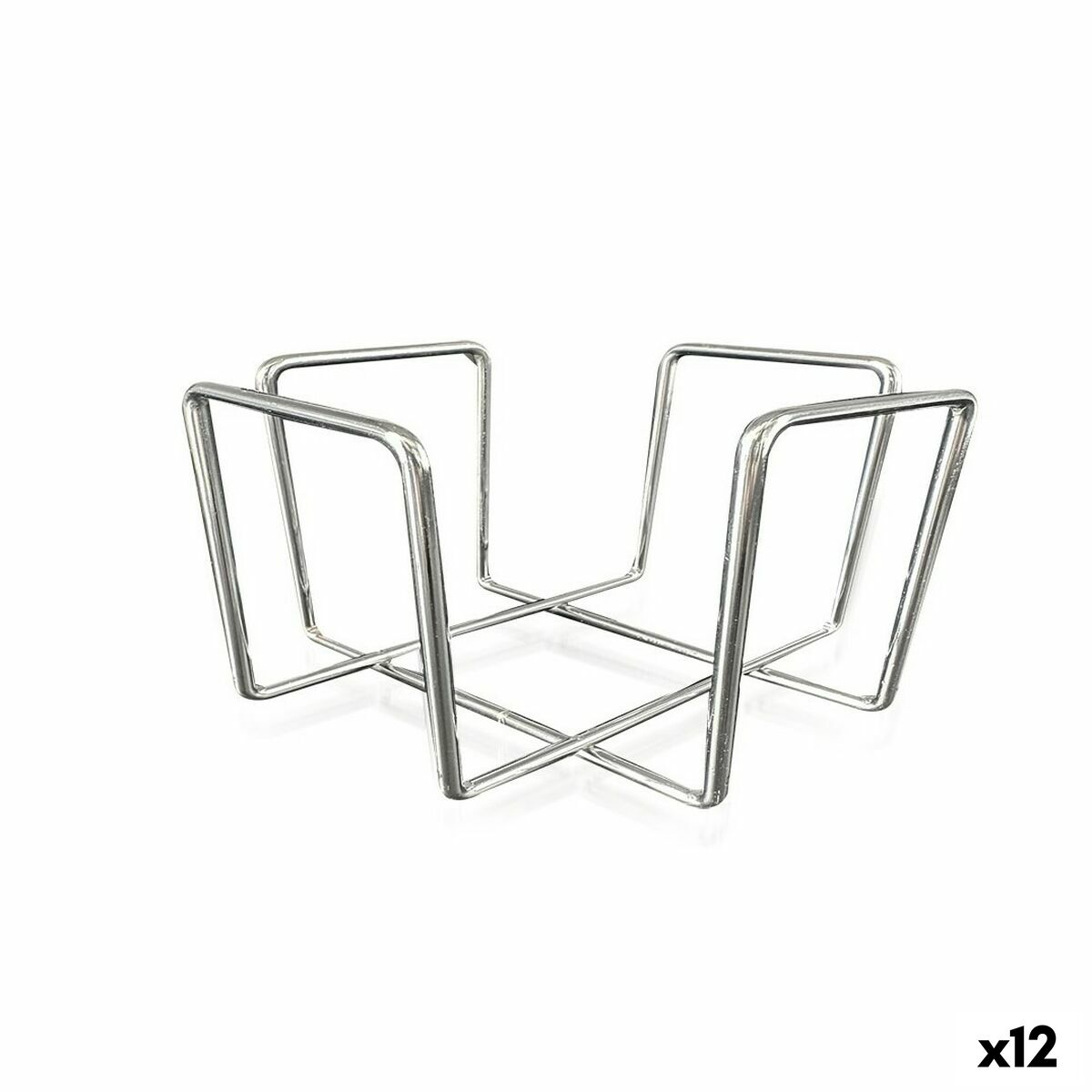 Porta-guardanapos Quttin Cromado 17,5 x 17,5 x 9,5 cm (12 Unidades) - EcoNest