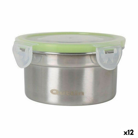 Lancheira Hermética Quttin Redonda 300 ml Aço inoxidável (12 Unidades) - EcoNest