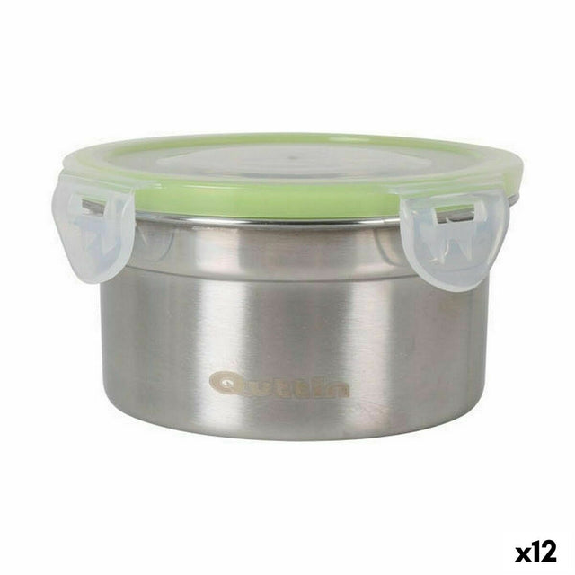 Lancheira Hermética Quttin Redonda 300 ml Aço inoxidável (12 Unidades) - EcoNest