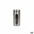 Frasco Quttin Transparente Prateado Vidro Aço 1,5 L 10 x 10 x 22,8 cm (12 Unidades) - EcoNest