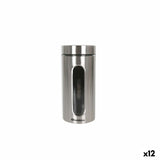 Frasco Quttin Transparente Prateado Vidro Aço 1,5 L 10 x 10 x 22,8 cm (12 Unidades) - EcoNest