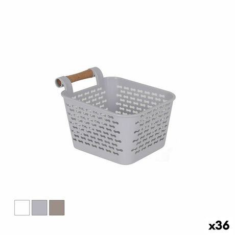 Cesta Multiusos Confortime Plástico Com pegas Madeira 13 x 11 x 8 cm (36 Unidades) - EcoNest