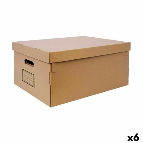Caixa de Armazenagem com Tampa Confortime Cartão 45 x 35 x 20 cm (6 Unidades) - EcoNest