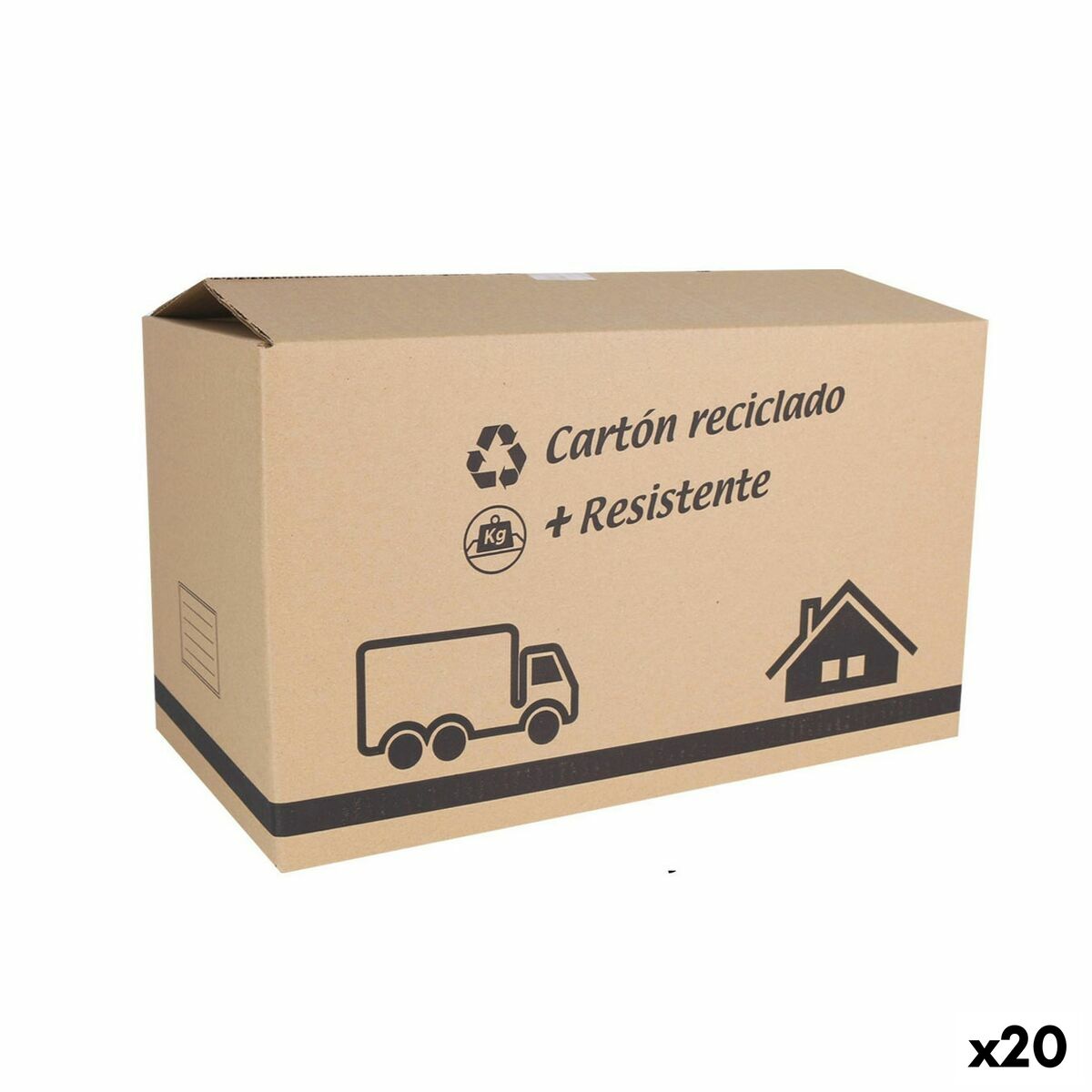Caixa de cartão para mudanças Confortime 65 x 40 x 40 cm Castanho (20 Unidades) - EcoNest