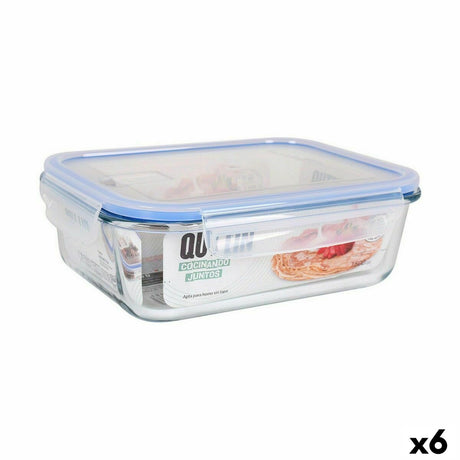 Lancheira Hermética Quttin Retangular 1,5 L 23 x 17,5 x 7,6 cm (6 Unidades) - EcoNest