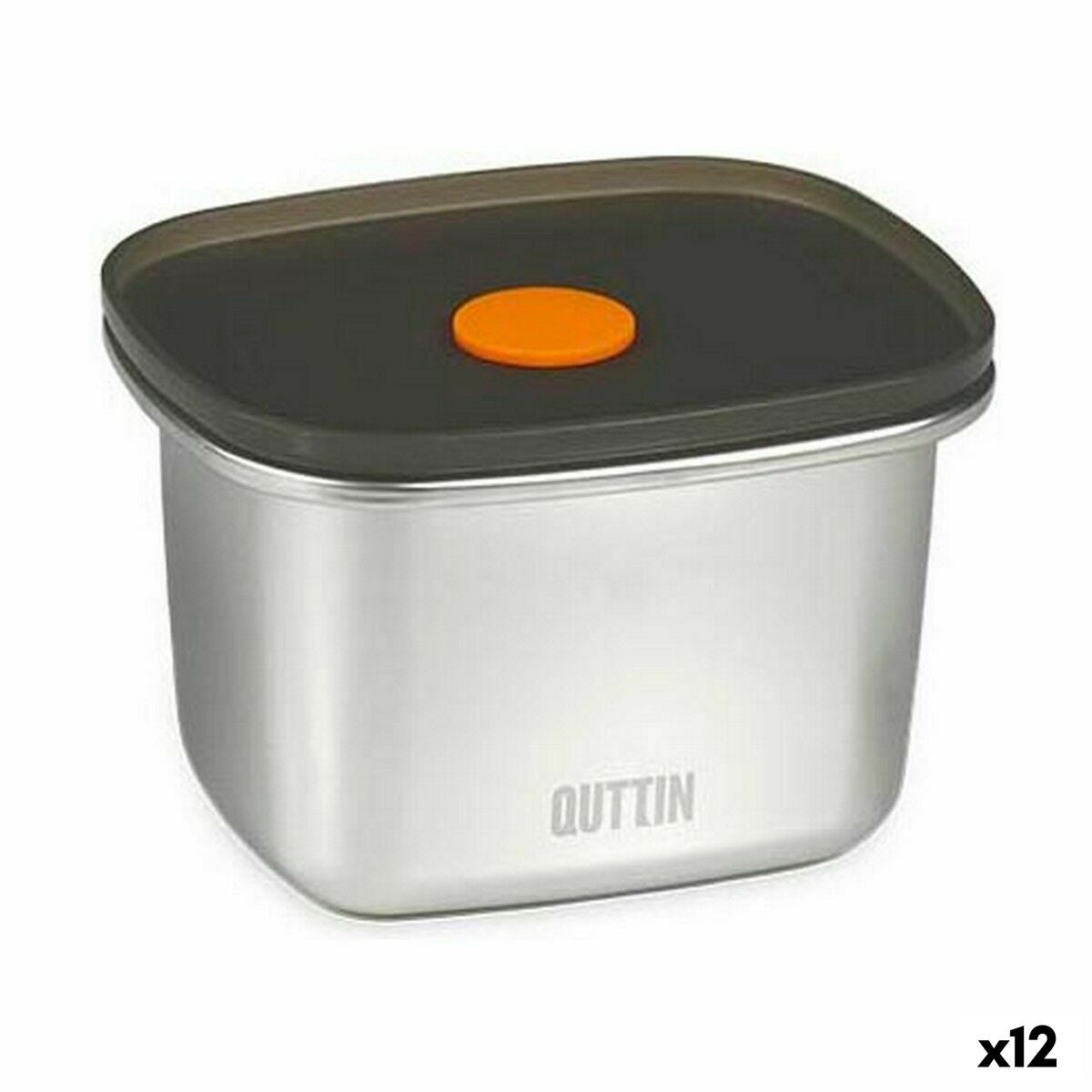 Lancheira Hermética Quttin Aço inoxidável Retangular 450 ml 11,6 x 9,4 x 7 cm (12 Unidades) - EcoNest