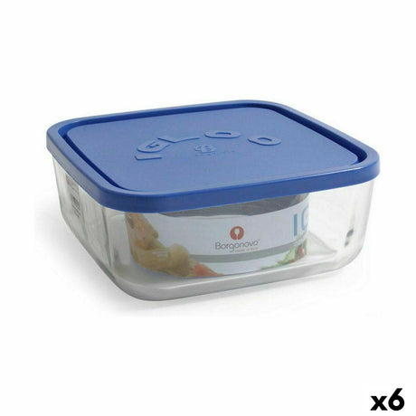 Lancheira Borgonovo Quadrado Azul 3,2 L (6 Unidades) - EcoNest