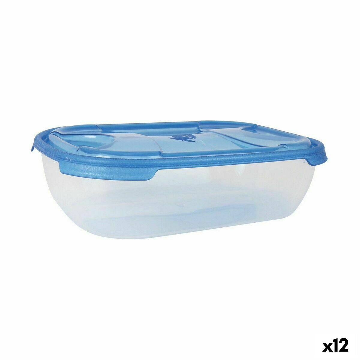 Conjunto de Lancheiras Tontarelli Nuvola 1,15 L Azul Retangular 3 Peças (12 Unidades) - EcoNest