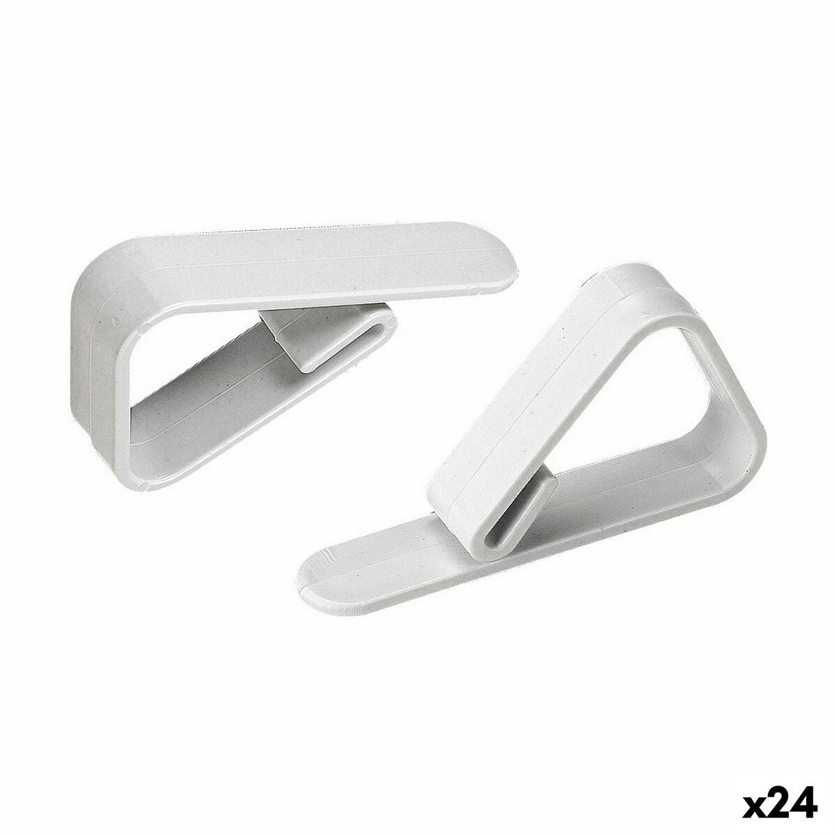 Molas para Toalhas de Mesa Algon Conjunto Branco 10 Peças 3,90 x 1,30 x 5,50 cm (24 Unidades) - EcoNest