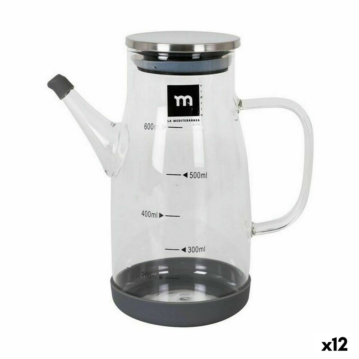 Galheteiro La Mediterránea Aço inoxidável Vidro de Borosilicato 600 ml (12 Unidades) - EcoNest