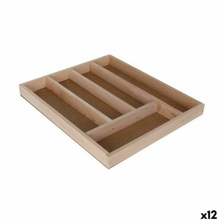 Organizador de Talheres Quttin Madeira 33 x 28 x 3,5 cm (12 Unidades) - EcoNest