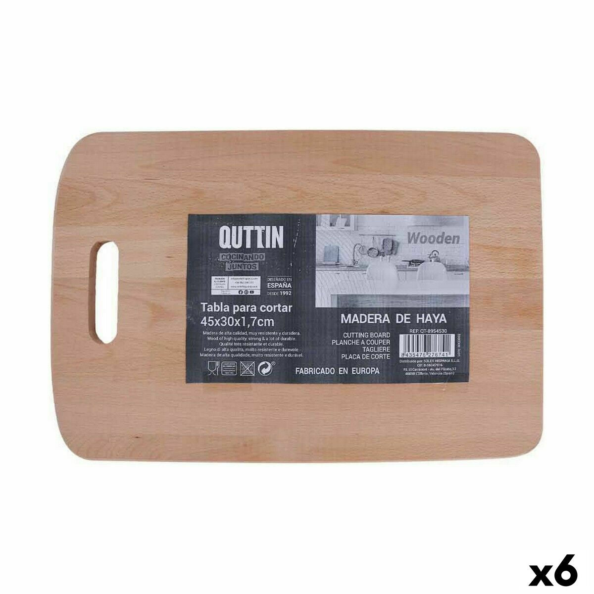 Tábua de corte Quttin 45 x 30 x 1,7 cm (6 Unidades) - EcoNest