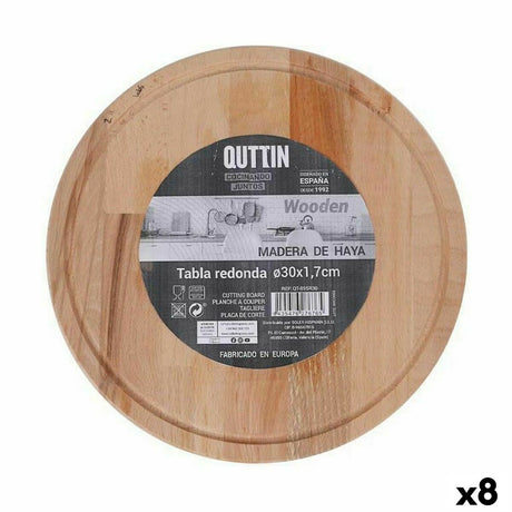Tábua de servir Quttin Redonda Ø 30 x 1,7 cm (8 Unidades) - EcoNest