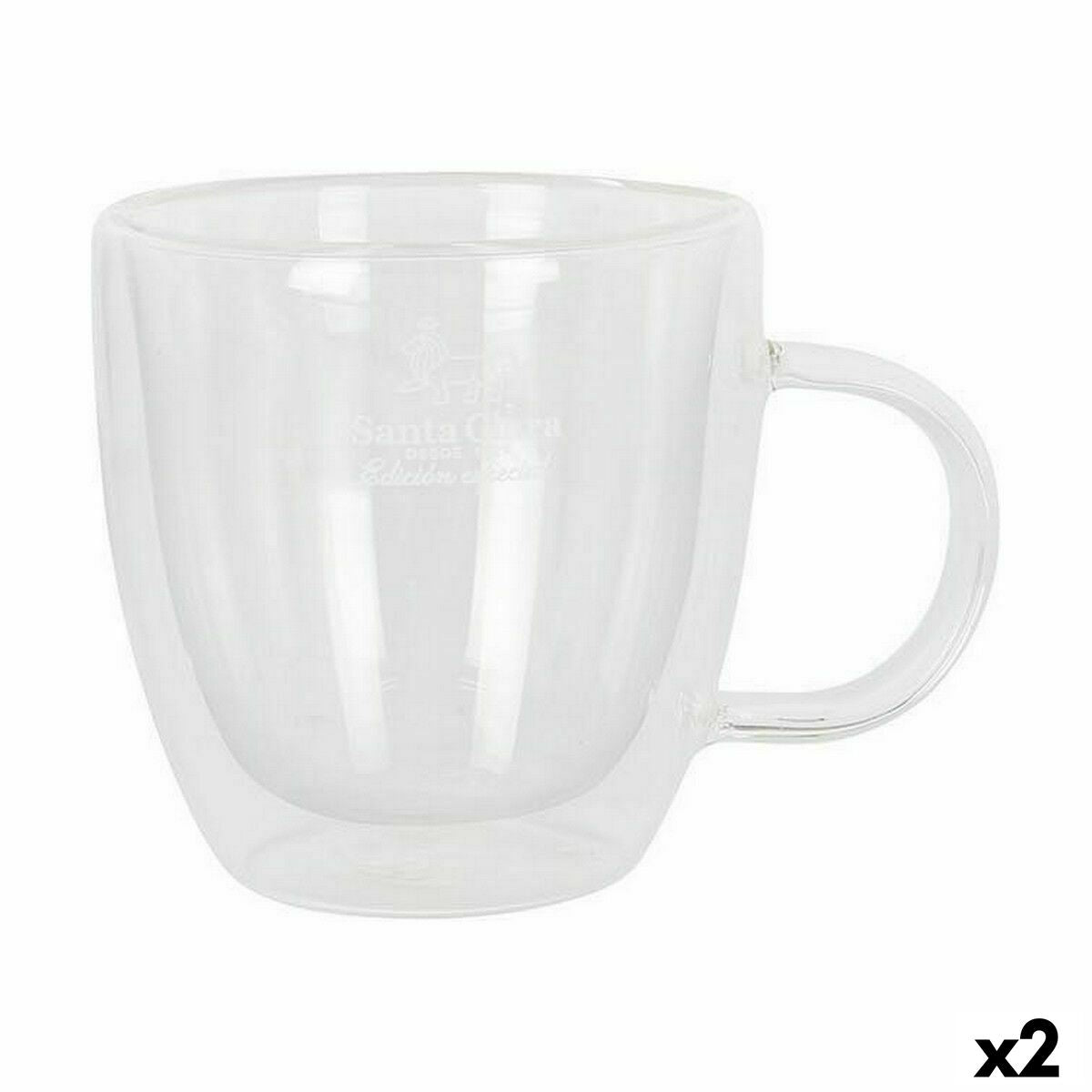 Conjunto de Chávenas Santa Clara Térmica 150 ml Vidro de Borosilicato 2 Peças (2 Unidades) - EcoNest