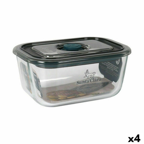 Lancheira Hermética Santa Clara Cinzento 500 ml Retangular (4 Unidades) - EcoNest