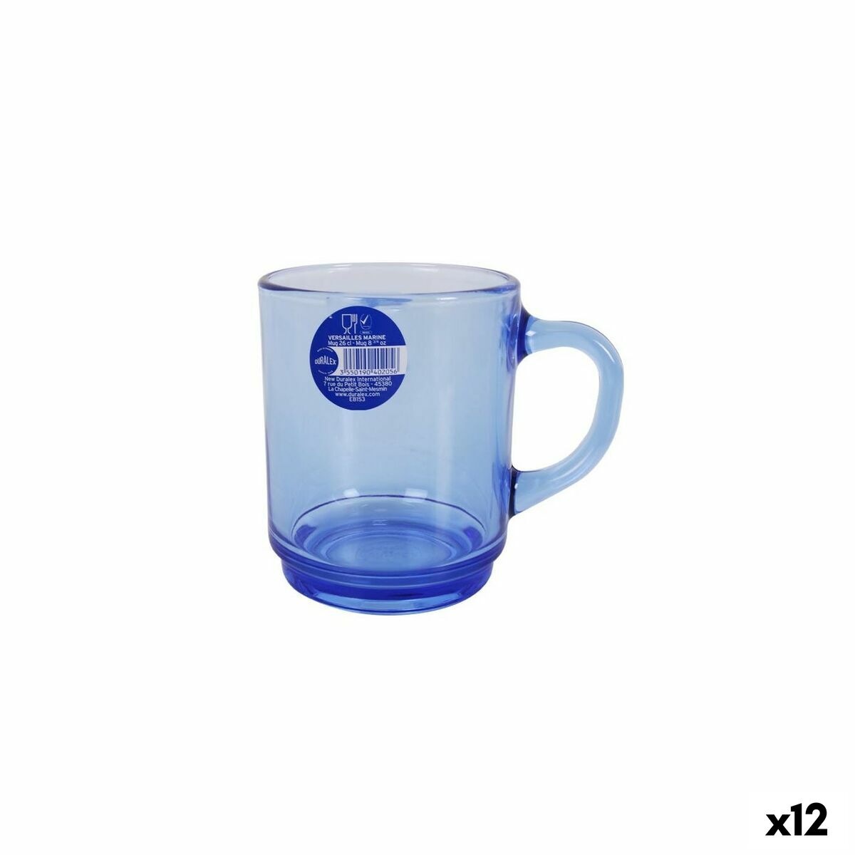 Kop Duralex Versailles Azul Marinho 260 ml (12 Unidades) - EcoNest