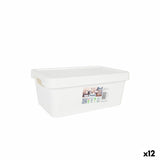 Caixa de Armazenagem com Tampa Tontarelli Maya Branco 4,2 L 28 x 18 x 11,2 cm (12 Unidades)