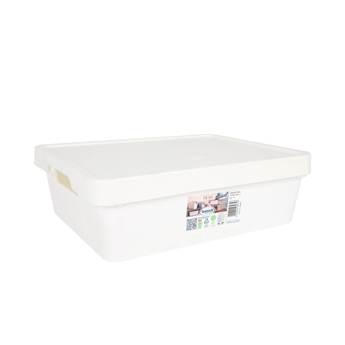 Caixa de Armazenagem com Tampa Tontarelli Maya Branco 9,2 l 36 x 28 x 11 cm (12 Unidades)