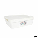 Caixa de Armazenagem com Tampa Tontarelli Maya Branco 9,2 l 36 x 28 x 11 cm (12 Unidades)