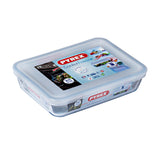 Lancheira Retangular com Tampa Pyrex Cook & Freeze 19 x 14 x 5 cm 800 ml Transparente Silicone Vidro (6 Unidades) - EcoNest