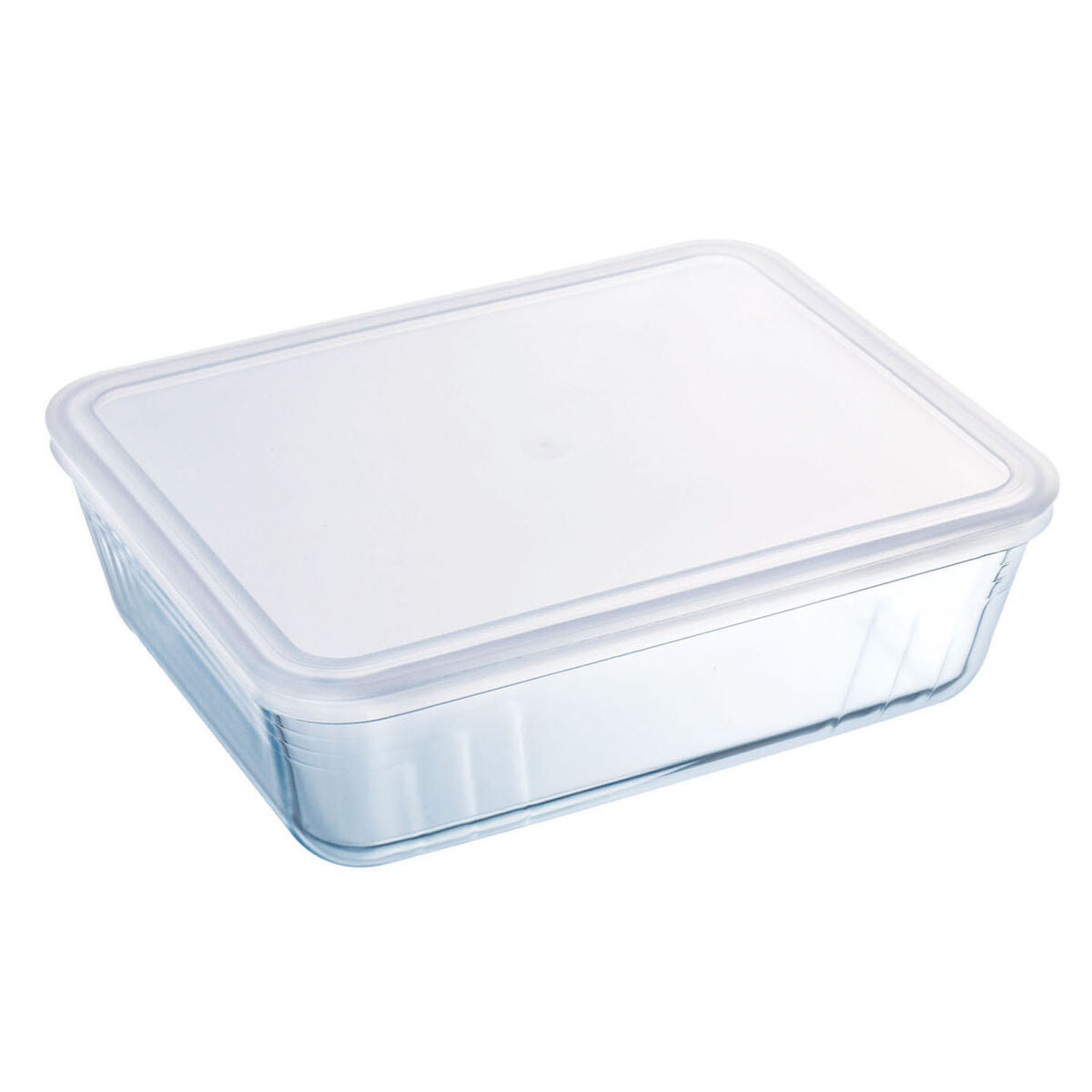 Lancheira Retangular com Tampa Pyrex Cook & Freeze 19 x 14 x 5 cm 800 ml Transparente Silicone Vidro (6 Unidades) - EcoNest