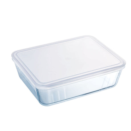 Lancheira Retangular com Tampa Pyrex Cook & Freeze 22,5 x 17,5 x 6,5 cm 1,5 L Transparente Silicone Vidro (6 Unidades) - EcoNest