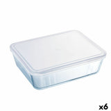 Lancheira Retangular com Tampa Pyrex Cook & Freeze 22,5 x 17,5 x 6,5 cm 1,5 L Transparente Silicone Vidro (6 Unidades) - EcoNest