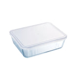 Lancheira Retangular com Tampa Pyrex Cook & Freeze 25 x 20 cm Transparente Silicone Vidro 2,6 L (6 Unidades) - EcoNest