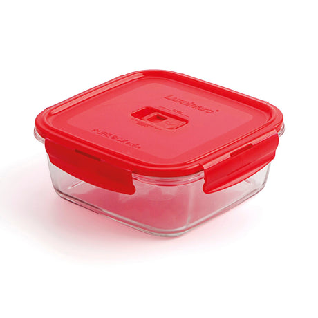 Lancheira Hermética Luminarc Pure Box Vermelho 1,22 L Vidro (6 Unidades) - EcoNest