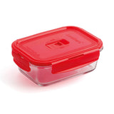 Lancheira Hermética Luminarc Pure Box 19 x 13 cm Vermelho 1,22 L Vidro (6 Unidades) - EcoNest