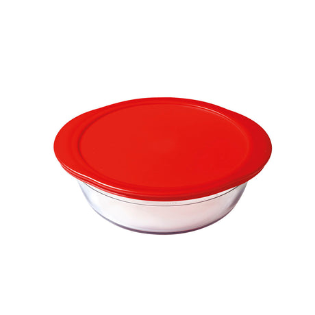 Lancheira Redonda com Tampa Ô Cuisine Cook & Store 21 x 21 x 7 cm Vermelho 1,1 L Silicone Vidro (5 Unidades) - EcoNest