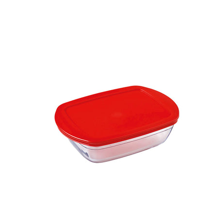 Lancheira Retangular com Tampa Ô Cuisine Cook&store Ocu Vermelho 400 ml 17 x 10 x 5 cm Vidro Silicone (6 Unidades) - EcoNest