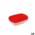 Lancheira Retangular com Tampa Ô Cuisine Cook&store Ocu Vermelho 400 ml 17 x 10 x 5 cm Vidro Silicone (6 Unidades) - EcoNest