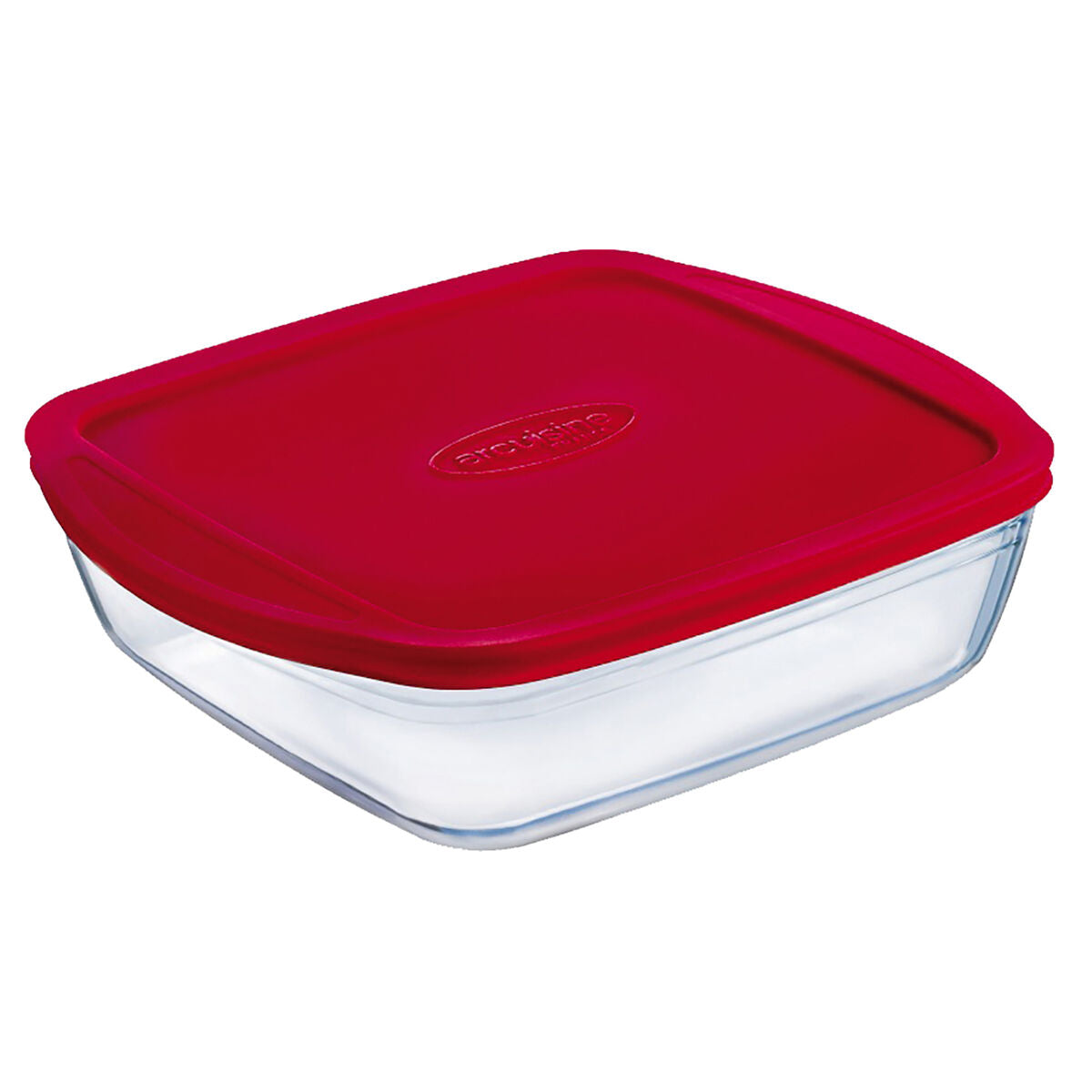 Lancheira Retangular com Tampa Ô Cuisine Cook&store Ocu Vermelho 2,5 L 28 x 20 x 8 cm Silicone Vidro (5 Unidades) - EcoNest