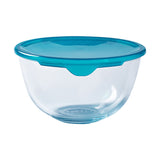 Lancheira Redonda com Tampa Pyrex Cook & Store 16 x 16 x 10 cm Azul 1 L Silicone Vidro (3 Unidades) - EcoNest