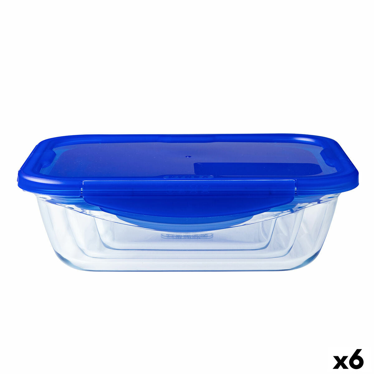 Lancheira Hermética Pyrex Cook & Go 20,5 x 15,5 x 6 cm Azul 800 ml Vidro (6 Unidades) - EcoNest