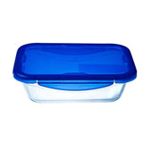 Lancheira Hermética Pyrex Cook&go 30 x 23 cm 3,3 L Retangular Azul Vidro (4 Unidades) - EcoNest