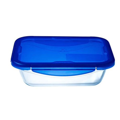 Lancheira Hermética Pyrex Cook&go 30 x 23 cm 3,3 L Retangular Azul Vidro (4 Unidades) - EcoNest