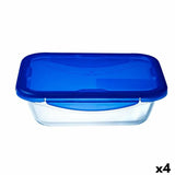 Lancheira Hermética Pyrex Cook&go 30 x 23 cm 3,3 L Retangular Azul Vidro (4 Unidades) - EcoNest