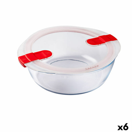 Lancheira Hermética Pyrex Cook&heat 26 x 23 x 8 cm 2,3 L Vermelho Vidro (6 Unidades) - EcoNest