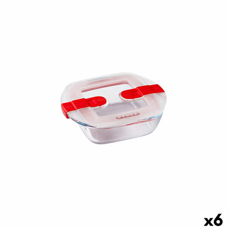 Lancheira Hermética Pyrex Cook & Heat 15 x 12 x 4 cm 350 ml Transparente Vidro (6 Unidades) - EcoNest