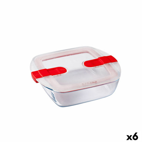 Lancheira Hermética Pyrex Cook&heat 1 L 20 x 17 x 6 cm Vermelho Vidro (6 Unidades) - EcoNest