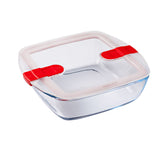 Lancheira Hermética Pyrex Cook & Heat 25 x 22 x 7 cm 2,2 L Transparente Vidro (4 Unidades) - EcoNest