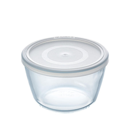 Lancheira Redonda com Tampa Pyrex Cook & Freeze 1,1 L 15 x 15 x 10 cm Transparente Silicone Vidro (4 Unidades) - EcoNest